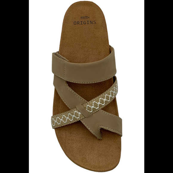 Earth Origins Nubuck Toe-Post Sandals Ossi Wheat - Medium - Picture 3 of 4